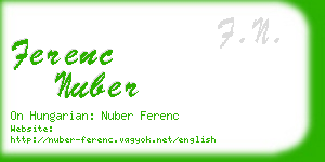 ferenc nuber business card